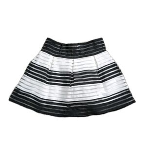 Women’s Black‎ and White Striped Structured Skirt